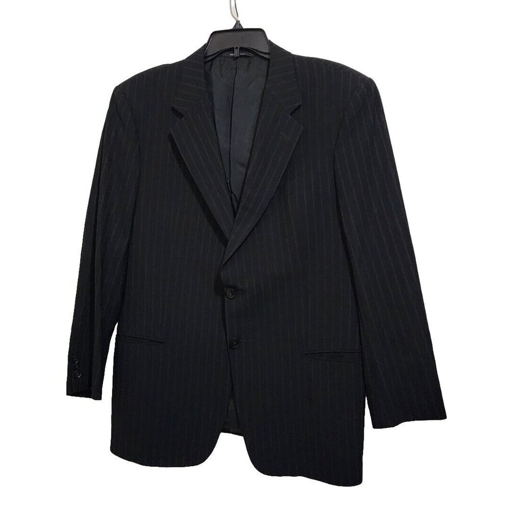 Armani Collezioni Two Buttons Pin Striped Wool Poly Blazer Sport Coat Men's 44R